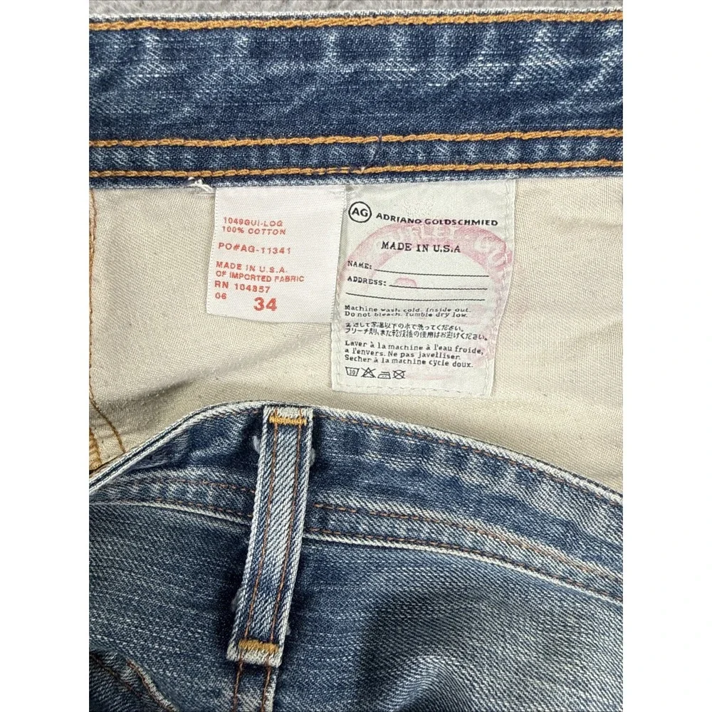 AG ADRIANO‎ GOLDSCHMIED Jeans Mens 34 (fit 36x34) Protege Distress Whiskers USA